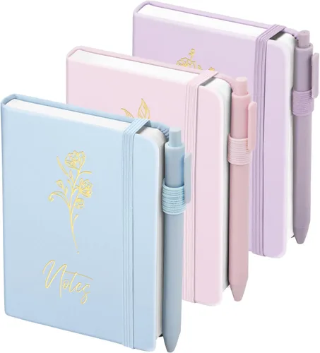 Miniatura 9 de 3 paquetes de cuadernos de bolsillo para diario, A6 pequeño, total 360 páginas, cuadernos para tomar notas, diarios para escritura, mini blocs