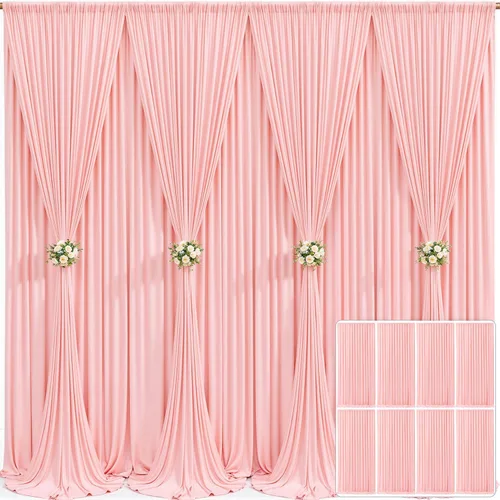 Miniatura 125 de Cortina de fondo beige de 10x10 para bodas y fiestas, cortina de fondo beige sin arrugas para fotos, cortinas de fondo para decoración de baby Gris