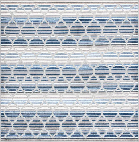 Miniatura 14 de SAFAVIEH Alfombra lavable para exteriores, colección Cabaña, 2'2" x 5', azul y gris, no desprende pelusa y fácil de limpiar, entrada puerta