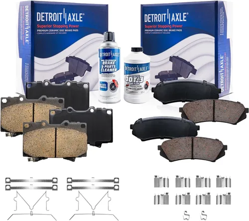 Miniatura 48 de Detroit Axle - Pastillas de freno traseras para Honda Odyssey 2011-2017 Pilot 2007-2013 MDX 2010-2013 ZDX 2010-2013 Pastillas de freno de cerámica