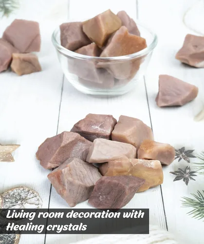 Miniatura 2 de Crocon Piedras ásperas de ágata rosa de 1 libra y cristales a granel, piedras preciosas crudas para pulir, cabina, pulido, minería, equilibrio