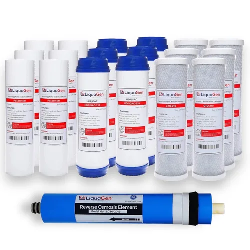 LiquaGen Paquete de 19 filtros de repuesto a granel para sistemas de filtro de agua de ósmosis inversa (DI) de 10 pulgadas, sedimentos de 6 PP, 6