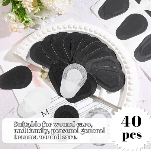 Miniatura 2 de Panitay 40 parches adhesivos para los ojos para adultos, desechables, transpirables, parche médico para los ojos para ambliopía ojo perezoso, Negro