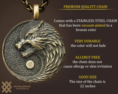 Miniatura 62 de Collar Yin Yang para hombre, joyería colgante de alta calidad de aspecto antiguo, regalos de Yin Yang, joyería vikinga para hombres