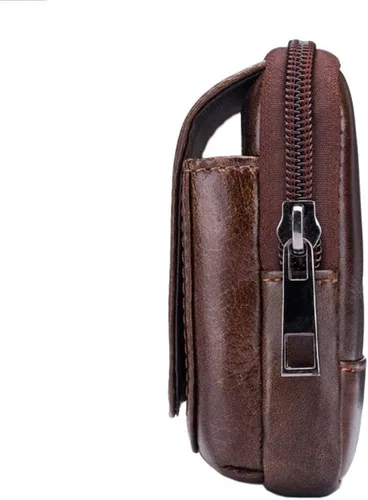 Miniatura 4 de Bolsa de cuero para cinturón de teléfono, bolsa horizontal para hombres, multiusos, con lazo, monedero, monedero, bolsa para teléfono celular