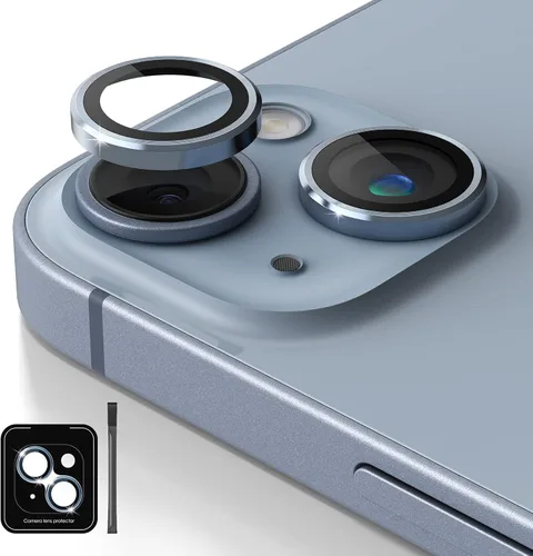 Miniatura 8 de [Paquete de 3] Protector de lente de cámara compatible con iPhone 13 y iPhone 13 Mini, cubierta de cámara de vidrio templado 9H de alta calidad