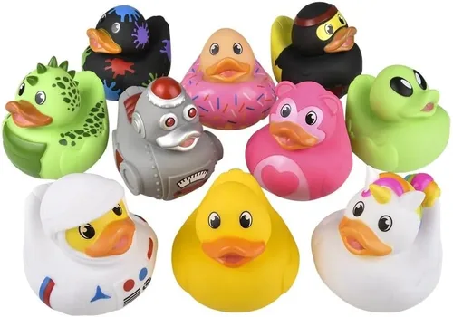 Miniatura 6 de Big Rubber Ducky - Mezcla coleccionable (5.5 pulgadas) de alienígena, robot, dinosaurio, splat, ninja, confeti, corazón rosa, amarillo, unicornio