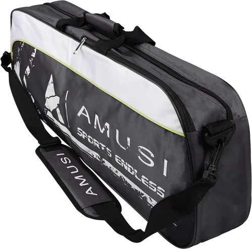 Miniatura 5 de Bolsa de raqueta de bádminton de tenis con capacidad para 3 – 4 unidades, con compartimento para zapatos y bolsillo lateral para hombres y mujeres