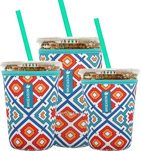 Miniatura 12 de Funda aislante de café helado reutilizable para bebidas frías y fundas de neopreno para tazas de café frío, funda más fría de 16 a 32 onzas