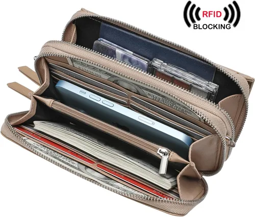 Miniatura 7 de Lanyani Cartera cruzada RFID con bolsillo para teléfono para mujer, cuero vegano