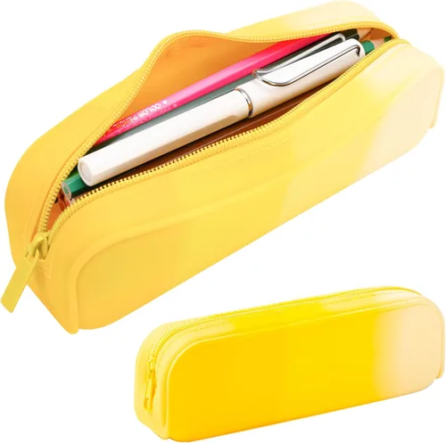 minimaliving Estuche para lápices, colorido de silicona impermeable, bolsa para lápices estética, ligera y portátil, elegante y pequeño suministros