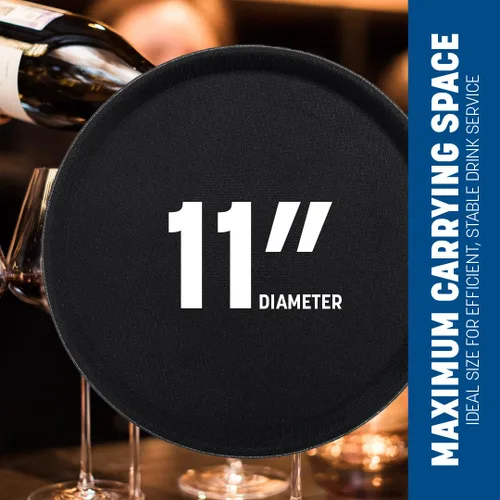 Miniatura 5 de Carlisle FoodService Products 1100GL004 GripLite Bandeja redonda antideslizante con forro de goma, 11 pulgadas de diámetro, color negro