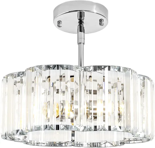 Miniatura 23 de Candelabro pequeño de cristal dorado, lámpara moderna de 3 luces para comedor sobre la mesa, accesorio de iluminación redondo para pasillo