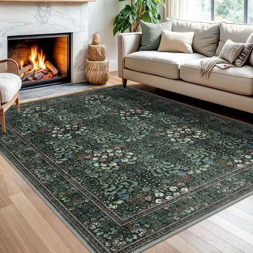 Miniatura 118 de SIILOOM Alfombra antideslizante de pasillo moderna de 2 x 5, súper suave, para pasillos, decoración para cocina, alfombras para pasillos sin 2-Verde