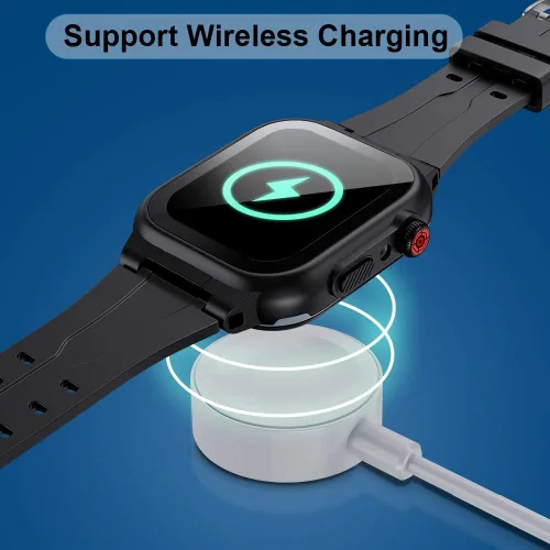Miniatura 4 de Funda impermeable para Apple Watch de 1.614 in, 1.772 in, 1.732 in, 1.654 in, 1.575 in, 1.496 in, funda IP68 con correa y protector de pantalla