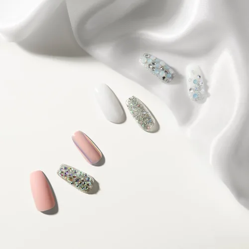 Miniatura 4 de KISS Masterpiece - Manicura de lujo única en su tipo, uñas postizas acrílicas premium con pegamento de gel rosa para uñas, palito de manicura, mini