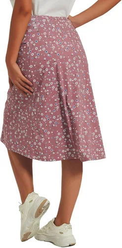 Miniatura 9 de NOOYME Falda pantalón de 28 pulgadas para mujer con 3 bolsillos, modesta, longitud hasta la rodilla, atlética, midi