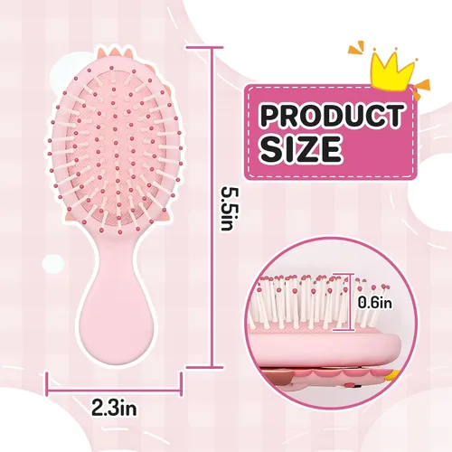 Miniatura 2 de Cepillo de pelo de masaje desenredante para niños pequeños con cojín de aire para cabello fino de niños - rosa 2. Rosa