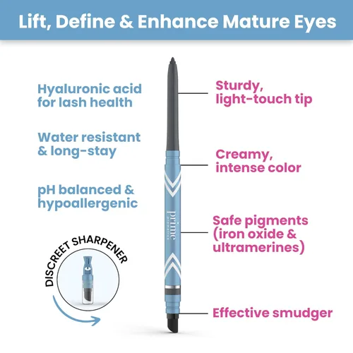 Miniatura 6 de PRIME PROMETICS PrimeEyes Delineador de Ojos en Gel para Mujeres Maduras – Resistente al Agua, de Larga Duración y a Prueba de Manchas – Textura