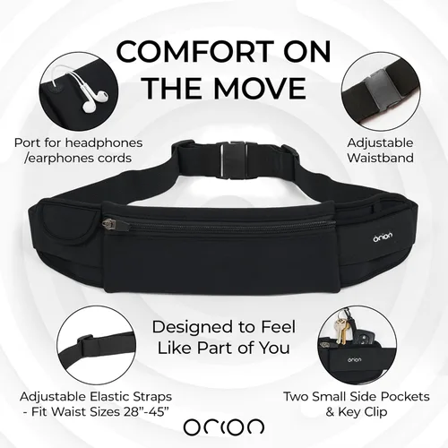 Miniatura 3 de The Belt of Orion - Cinturón para correr y cangurera delgada para hombres y mujeres, soporte antirrobo para pasaporte y cinturón de dinero