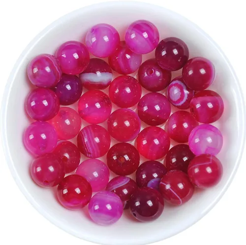 47 cuentas de cristal natural de 0.315 pulgadas (0.315 in) con rayas de ónix y ágatas, cuentas redondas sueltas para curación de pulseras, collares,