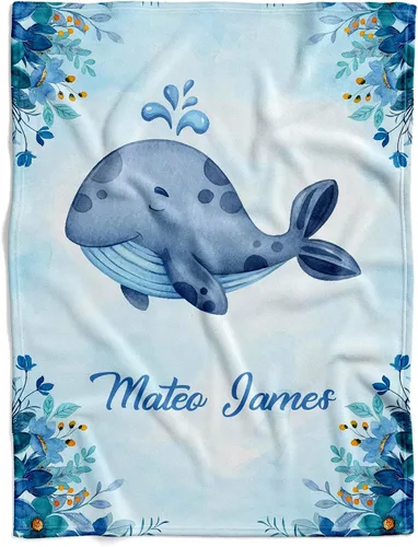 Miniatura 11 de Manta de bebé náutica personalizada, manta de bebé de vida oceánica, manta de bebé océano, manta de bebé con tema oceánico, manta de bebé con Sueños