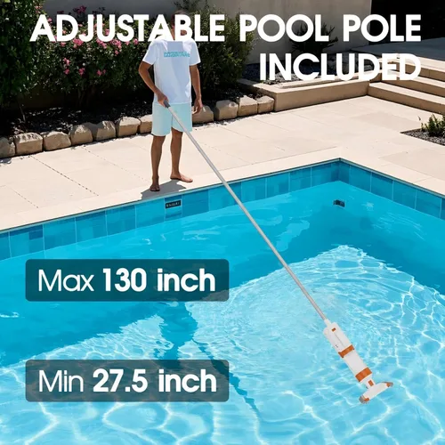 Miniatura 6 de Aspiradora inalámbrica para piscina, succión potente de 18.9 GPM, 130 pulgadas, tiempo de funcionamiento 1H, filtro ultra fino de pelusa de 25 µm