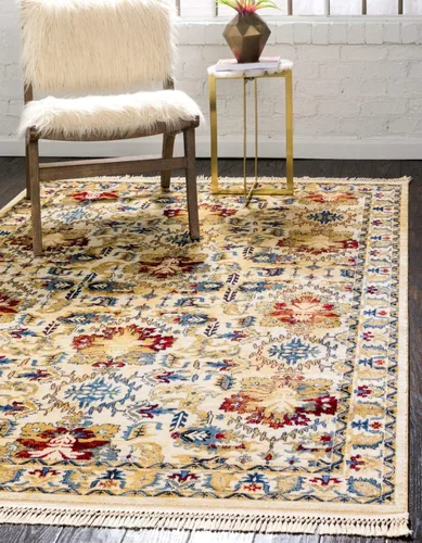 Miniatura 15 de Unique Loom District Collection - Alfombra geométrica de granja, rústica, con bordes, (4 pies x 6 pies, rectangular, azul/beige)