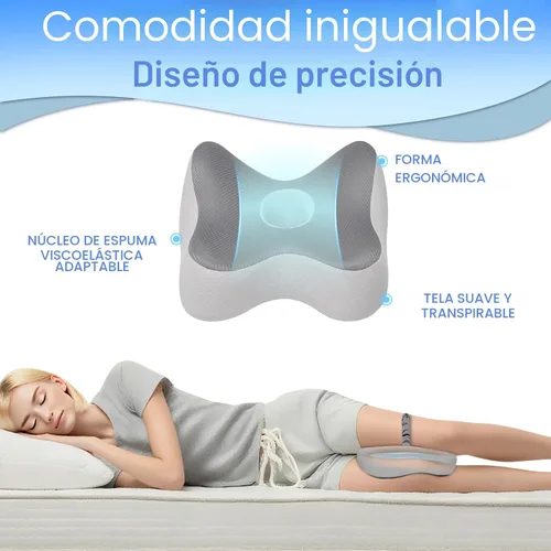Miniatura 3 de Almohada de espuma viscoelástica para piernas para personas que duermen de lado, almohada para aliviar el dolor de ciática con diseño ergonómico