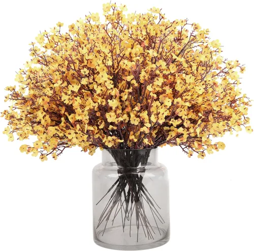 Miniatura 10 de MACTING 24 flores artificiales de aliento de bebé a granel, resistentes a los rayos UV, flores de seda sintética de gypsophila para jarrón, boda