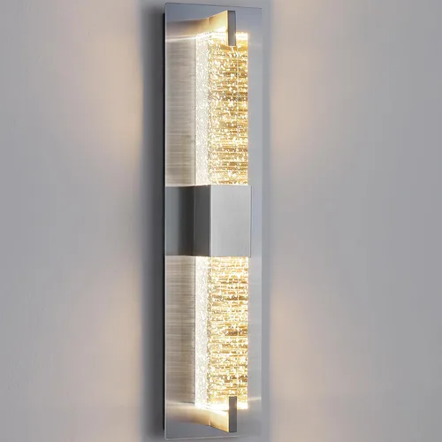 Miniatura 17 de WOSHITU Aplique de pared LED: apliques modernos dorados de 19 pulgadas, iluminación de pared, 3000 K, lámparas de pared de cristal regulables
