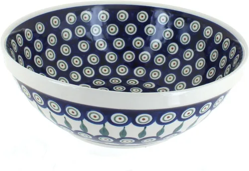 Miniatura 3 de Blue Rose Polish Pottery – Blue Tulip - Tazón grande para servir – 9 pulgadas de diámetro – Tazón perfecto para pasta y ensalada, duradero y apto
