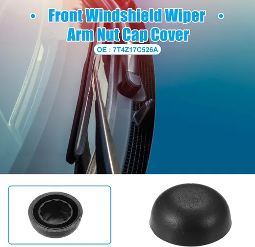 Miniatura 2 de ACROPIX Tapa de tuerca de brazo de limpiaparabrisas delantero, color negro, para Ford Edge 2007-2014, paquete de 1