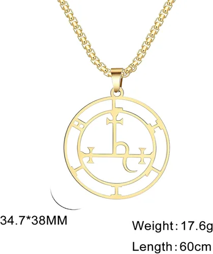 Miniatura 12 de EUEAVAN Sigil of Lilith Collar para mujeres y hombres Hécate gótico Lilith Diosa Sigil colgante Lucifer Signo mitología pagana joyería regalo