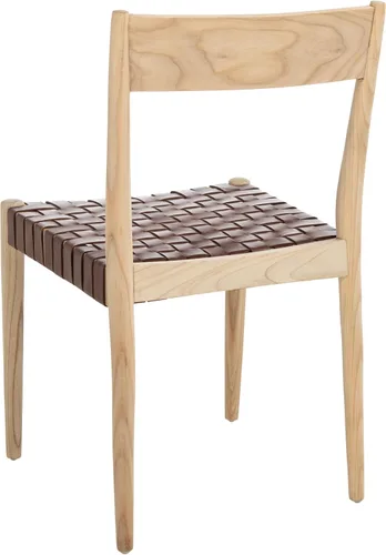 Miniatura 7 de SAFAVIEH Home Collection DCH1201C-SET2 - Silla de comedor de cuero tejido para sala de estar, color negro y natural