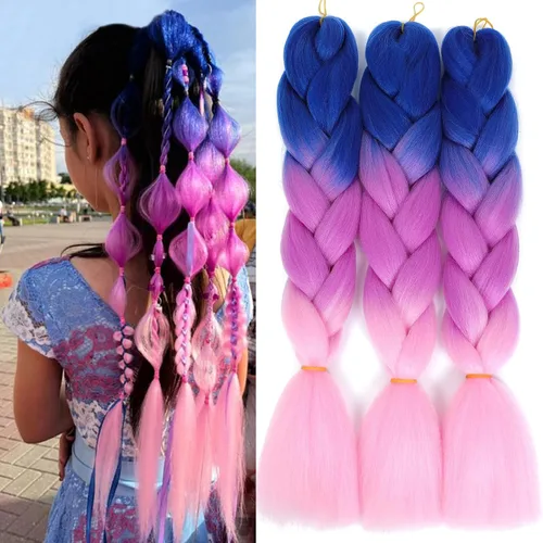 Miniatura 8 de Alileona Extensión de cabello trenzado jumbo de 24 pulgadas, caja jumbo de fibra sintética para trenzar el cabello, extensiones de cabello