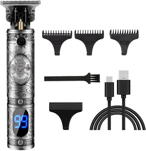 Miniatura 53 de Cortadora de pelo profesional para hombres y mujeres, inalámbrica, recargable, recortadora de pelo, kit de aseo de corte de cuerpo de metal