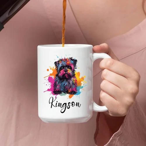 Miniatura 6 de Affenpinscher - Taza de café con nombre personalizado, regalo para perro, papá, perro, mamá, taza de cerámica blanca personalizada Affenpinscher