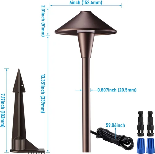 Miniatura 9 de LEONLITE Update 5CCT Luces de Sendero de Bajo Voltaje, Luces LED para Sendero de Paisajismo, 1800/2700/3000/4000/5000K, Cabezal de Cono Plano