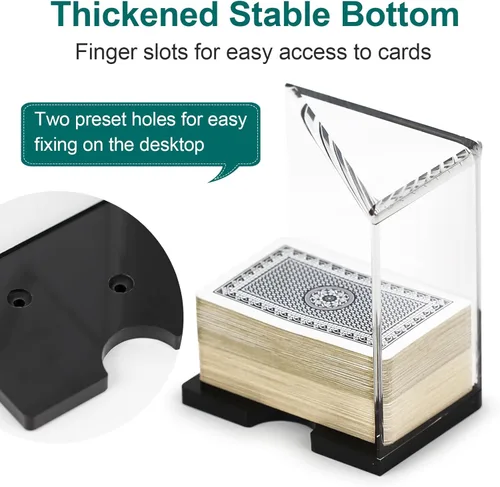 Miniatura 4 de Bandeja para zapatos de blackjack de 4 barajas y desechos, dispensador de tarjetas de acrílico transparente, dispensador de tarjetas de zapatos