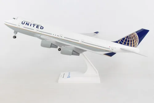 Miniatura 3 de Kit de Modelo Avión Daron Skymarks United 747-400 Post Co Merge con Engranaje (Escala 1/200), Blanco