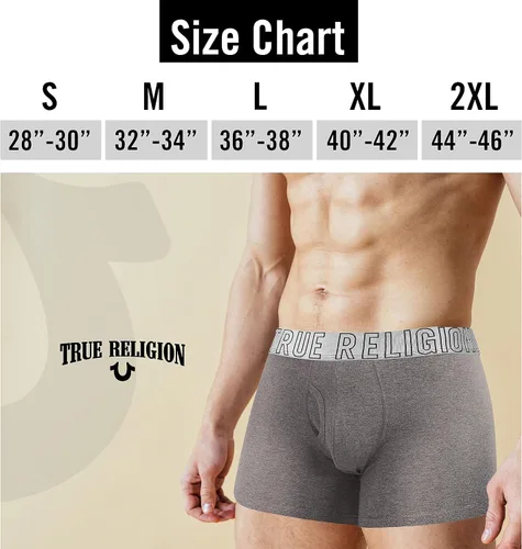 Miniatura 6 de True Religion Calzoncillos tipo bóxer de algodón elástico para hombre, paquete de 4
