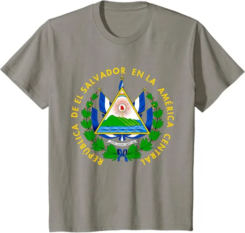Miniatura 34 de Camiseta con diseño de emblema de la bandera de El Salvador