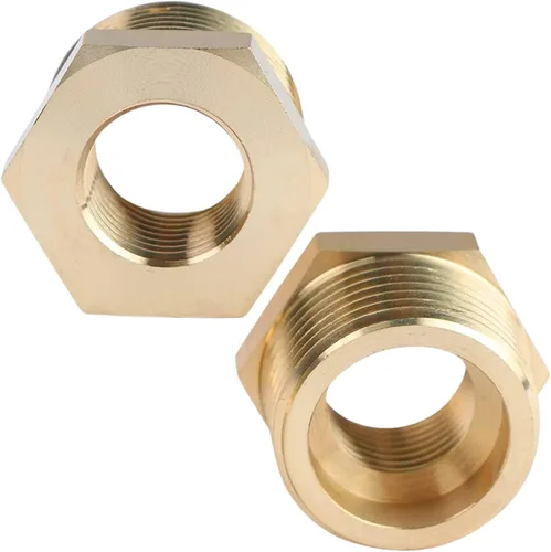 Miniatura 5 de 2 piezas 1" NPT macho x 1/2" NPT hembra buje hexagonal adaptador de accesorios roscados reductor de latón de CX WONDERLAND