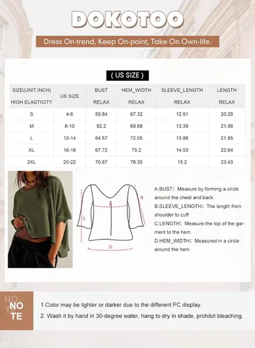 Miniatura 6 de Dokotoo Camisetas de verano 2024 para mujer, camisetas sueltas de gran tamaño, camisetas básicas