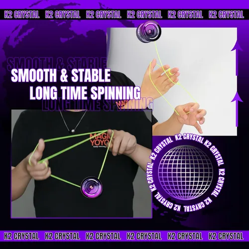 Miniatura 5 de MAGICYOYO K2 - Yoyo de plástico profesional sensible para niños principiantes, extra no sensible, rodamiento yoyo, yoyo de trucos para adultos + 12