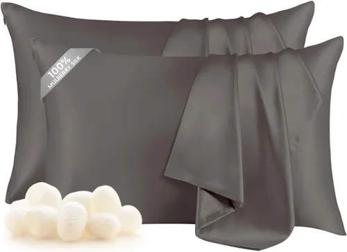 Miniatura 25 de THXSILK Funda de almohada de seda de morera 100% para cabello y piel, funda de almohada de seda hipoalergénica, suave, transpirable, con cremallera