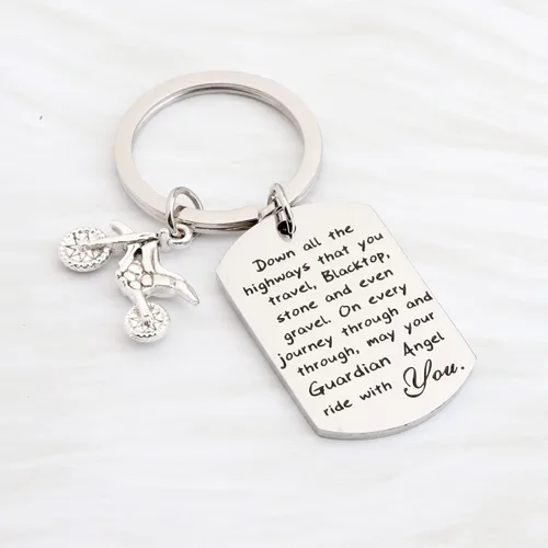 Miniatura 9 de FUSTMW Llavero de motociclista, regalo de motocicleta, llavero seguro para que tu ángel guardián viaje contigo, nuevo regalo para motociclista