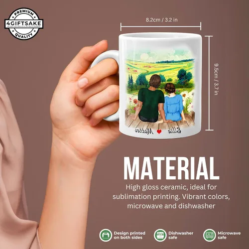 Miniatura 3 de Taza personalizada de mejores amigas - Taza de té o café personalizada - Regalo para mejores amigas - Personalizable con nombre y cita - Taza