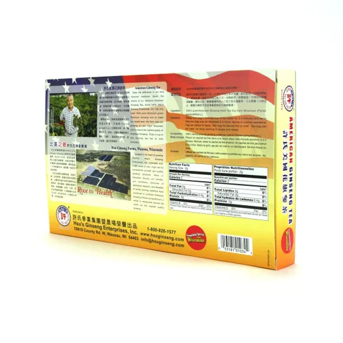 Miniatura 3 de Hsu's Bolsas de té de ginseng americano 100% sin cafeína cultivada en Wisconsin, vegano, sin gluten, té de hierbas para el bienestar, 20 bolsas